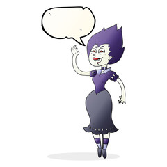 speech bubble cartoon vampire girl