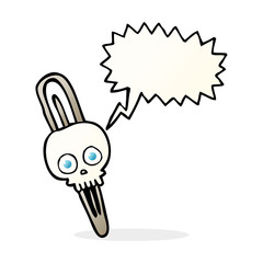 speech bubble cartoon skull hairclip