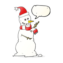 speech bubble cartoon snowman