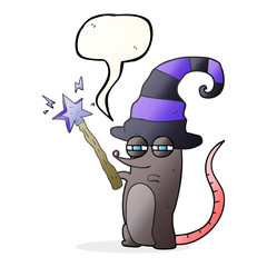 speech bubble cartoon magic witch mouse
