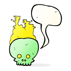 speech bubble cartoon steaming skull