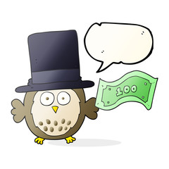 speech bubble cartoon rich owl