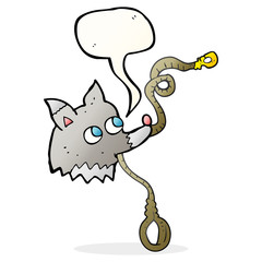 speech bubble cartoon dog with leash