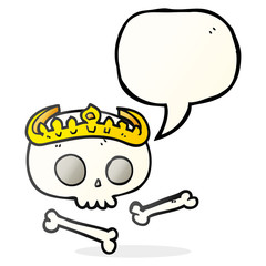speech bubble cartoon skull wearing tiara