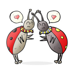 speech bubble cartoon ladybugs greeting