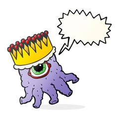 speech bubble cartoon alien king