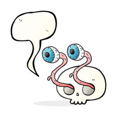 gross speech bubble cartoon eyeball skull