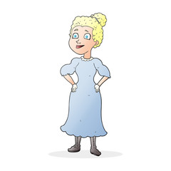 cartoon victorian woman in dress