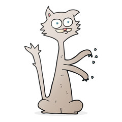 cartoon cat scratching