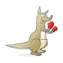 cartoon boxing kangaroo