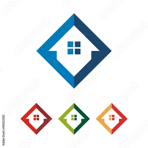 "Simple Square Home House Vector Logo Design " Stock image ...