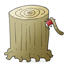 cartoon big tree stump