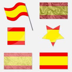 Set eith Flags of Spain