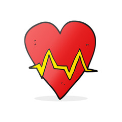 cartoon heart rate pulse symbol