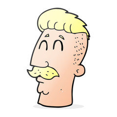 cartoon man with hipster hair cut