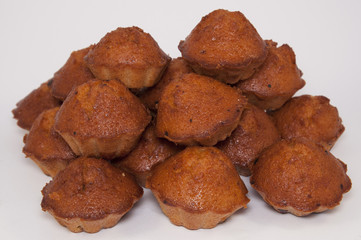 Tasty muffin on white background