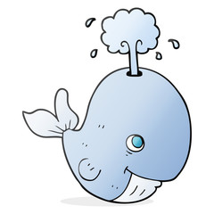cartoon whale spouting water