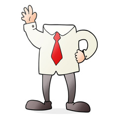 cartoon headless businessman