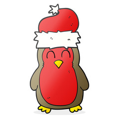 cartoon christmas robin
