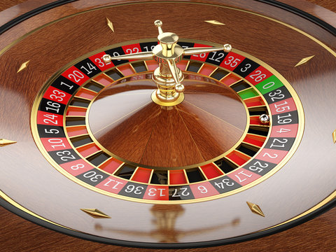 Roulette wheel in casino. Close up