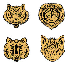 Geometric front animal icons
