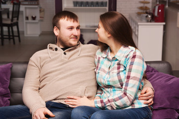 Young couple hugging