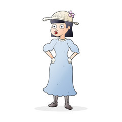 cartoon woman in sensible dress