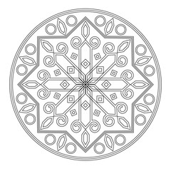Vector mandala in black and white.