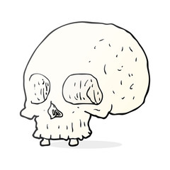 cartoon old skull