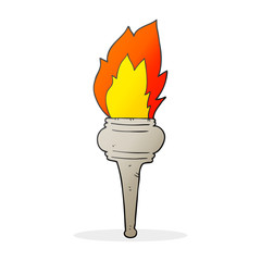 cartoon flaming torch