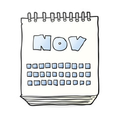 cartoon calendar showing month of november
