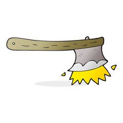 cartoon striking axe