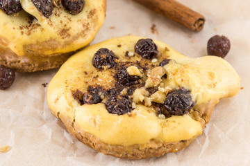 Homemade cookies with aronia and cranberries