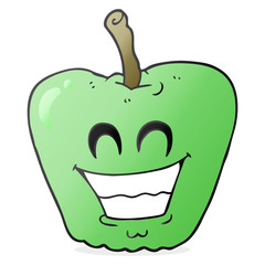 cartoon grinning apple
