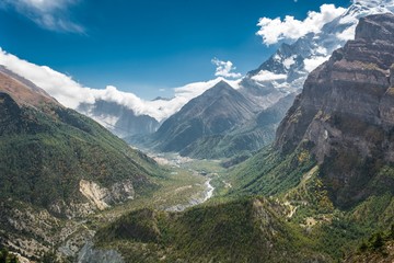 Fototapeta premium Panoramic view of mountain valley.