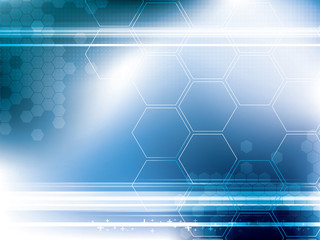 abstract technology background with hexagons