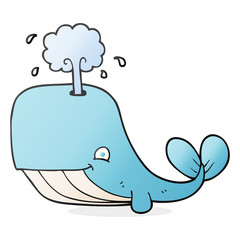 cartoon whale spouting water