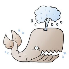 cartoon whale spouting water