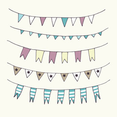 Cute bunting and garland pattern.