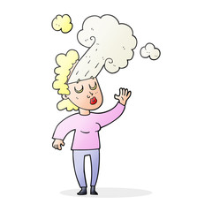 cartoon woman letting off steam