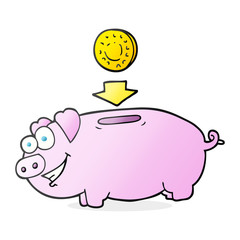 cartoon piggy bank