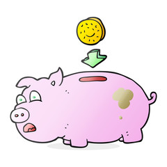 cartoon piggy bank