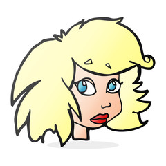 cartoon female face