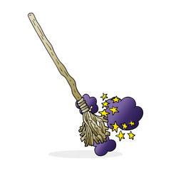cartoon magical broom