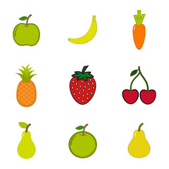 fruit set on white background