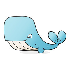 cartoon happy whale