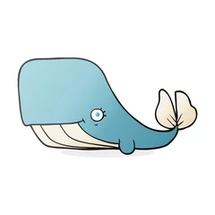 Deurstickers cartoon happy whale © lineartestpilot