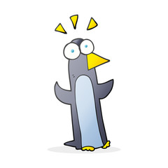 cartoon surprised penguin