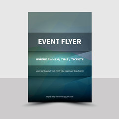 Fototapeta premium event flyer, brochure template / vector poster book, leaflet with modern polygon background for happening