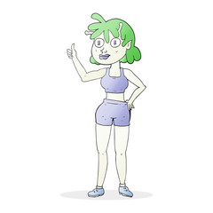 cartoon alien gym girl